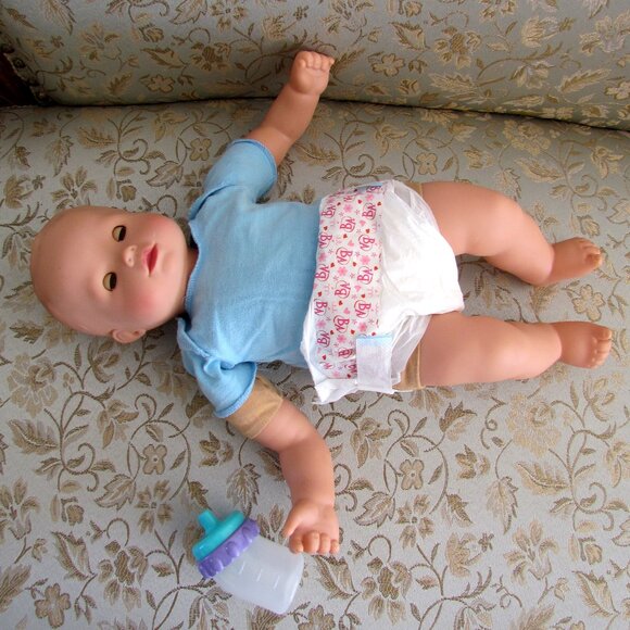 GOTZ BABY DOLL w COWBOY HAT, FLANNEL PJs, ACCESSORIES -  POTTERY BARN KIDS - Picture 14 of 15